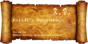 Kollár Veronika névjegykártya